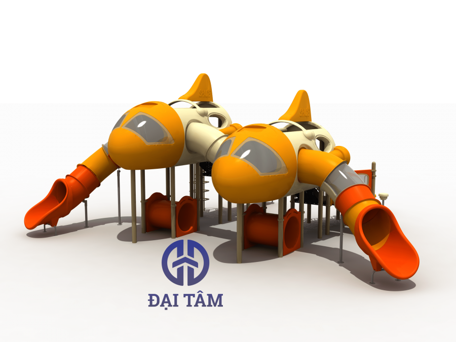 Máy bay đôi sân chơi trẻ em ngoài trời, Thiết bị trượt cho công viên giải trí DTS05