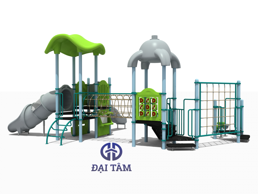  Sân chơi trong rừng cho trẻ mẫu giáo có cầu trượt Thiết bị ngoài trời cho công viên DTS25