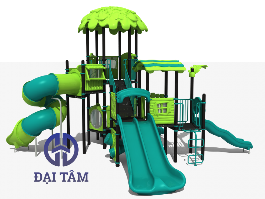 Sân chơi trong rừng dành cho trẻ em ngoài trời với thiết bị trượt cho công viên phiêu lưu DTS16