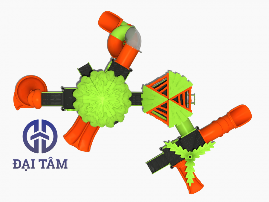 Sân chơi rừng nhựa ngoài trời dành cho trẻ em có cầu trượt cho trường học DTS15