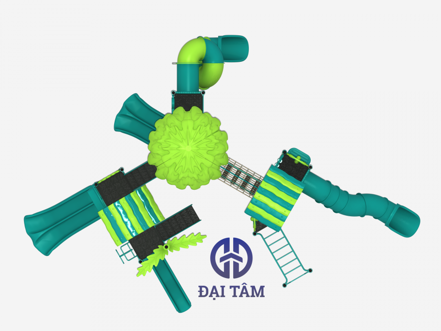 Sân chơi trong rừng dành cho trẻ em ngoài trời với thiết bị trượt cho công viên phiêu lưu DTS17