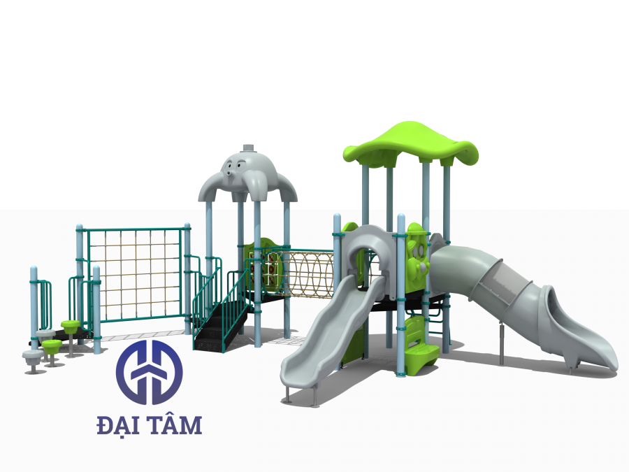  Sân chơi trong rừng cho trẻ mẫu giáo có cầu trượt Thiết bị ngoài trời cho công viên DTS25